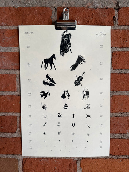 Seeing eye chart print